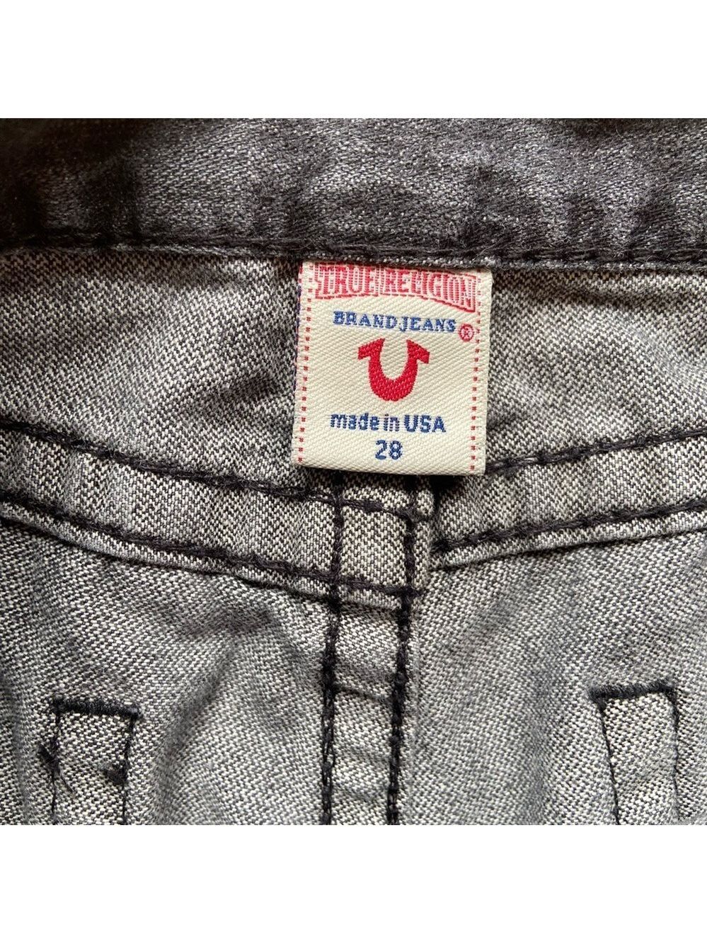 Rare True Religion Sammy crop Big T faded black capris pedal pusher pant size 28 - Picture 6 of 12
